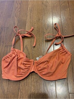 Victorias Secret Rust Orange/shimmer Tie-Strap Bikini Top 36 DDD